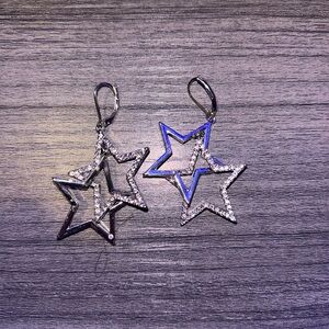 Silver Star Dangle Earrings